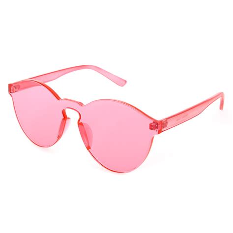 pink rimless sunglasses|pink transparent sunglasses.